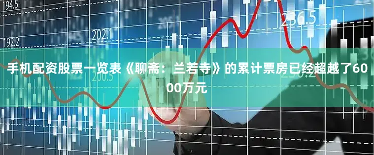 手机配资股票一览表《聊斋：兰若寺》的累计票房已经超越了6000万元